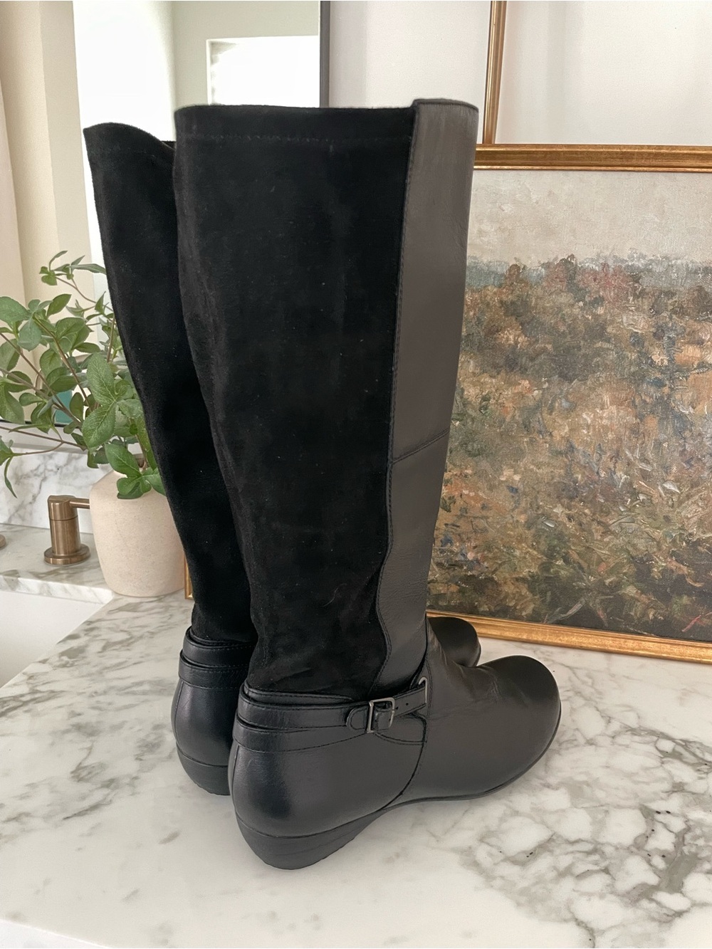 Dansko Francesca Knee High Riding Boots Size 11 (42) Black Leather Sporty Calf - Picture 4 of 7